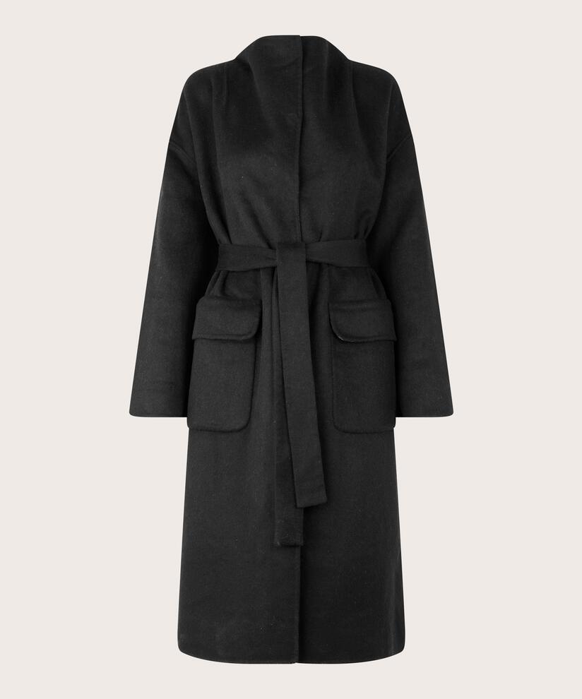 Tora Uldfrakke, Black/m.grey.m