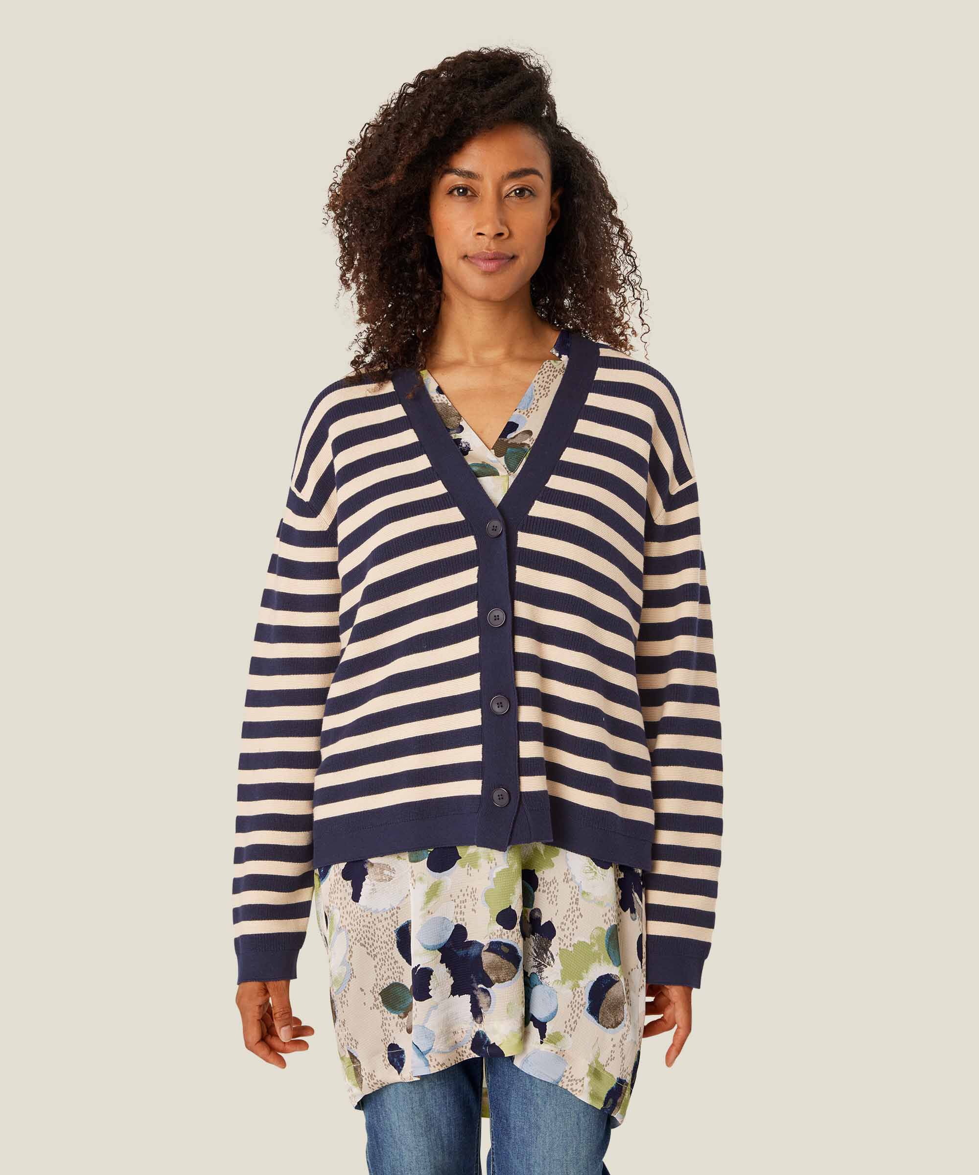 Lavender Cardigan, Maritime Blue