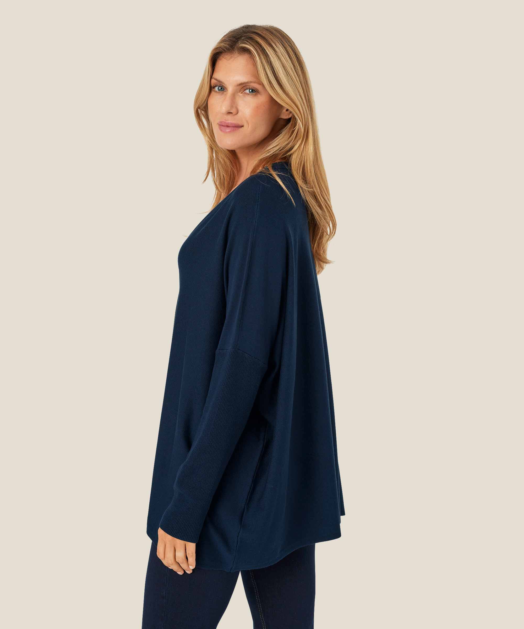 Fronia Top, Navy Blazer